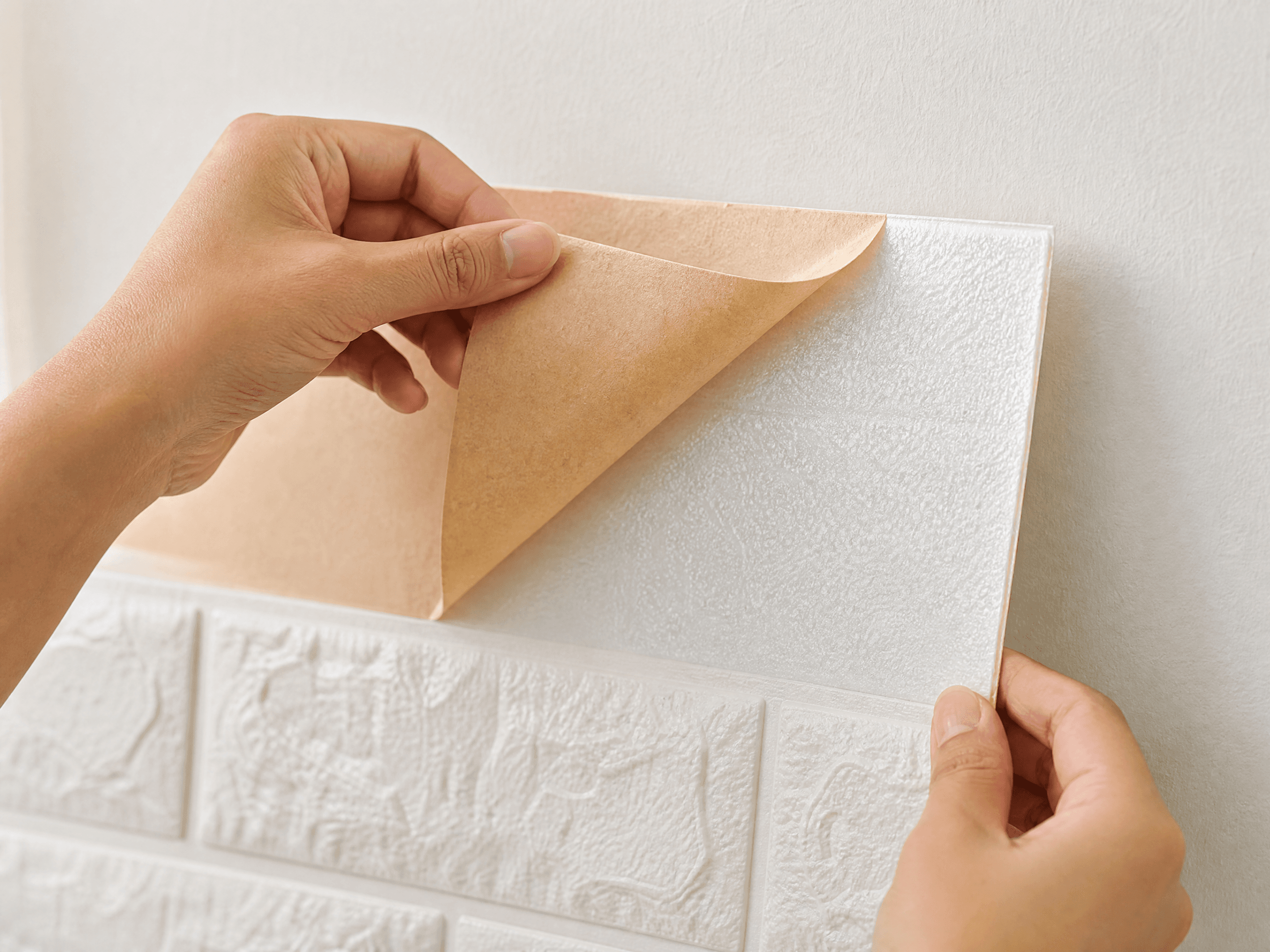 Peel-and-stick application detail