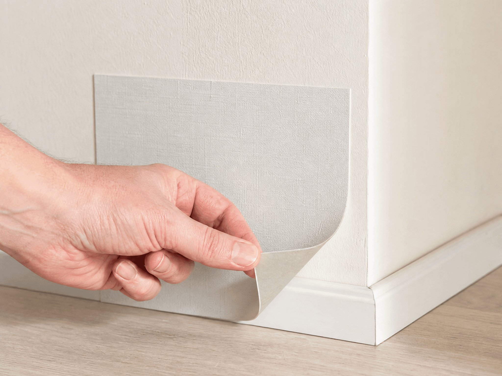 Peel-and-stick application detail