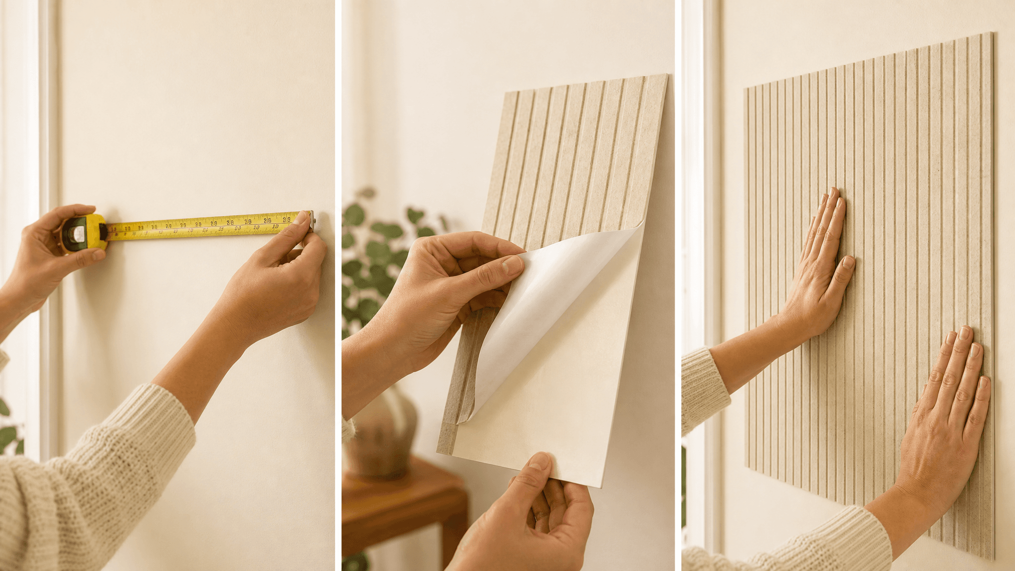 Measure, peel and stick in three steps